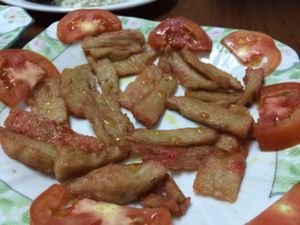 squid salad  at Soe Pyi Swar Vegetarian Centre 斋全素食餐室 in Yangon