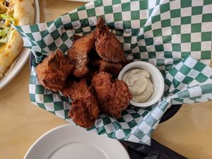 Salt and pepper wings - way too crispy and filling at Die Pie in Edmonton