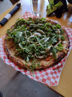 Buffalo Chickun pizza on a gluten-free crust at Die Pie in Edmonton
