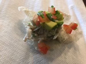 Crab + jackfruit salad. Was good, but not my fave item of the evening.  at Die Pie in Edmonton