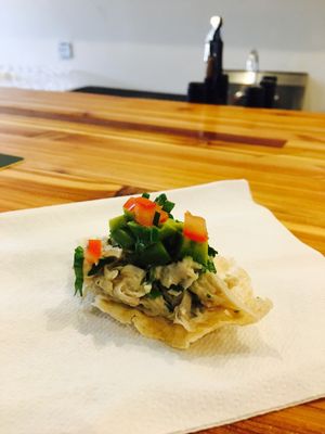 Crab and jackfruit salad at Die Pie in Edmonton