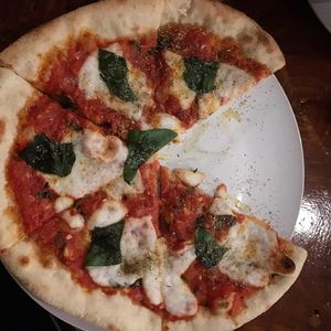 Margherita pizza is delish when you add more cheese and oregano at Die Pie in Edmonton