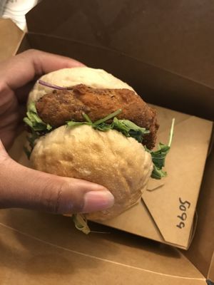 chicken burger at Die Pie in Edmonton