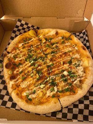 Pierogi pizza- delicious! at Die Pie in Edmonton