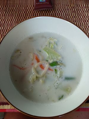 Coconut soup at Yar Pyi in Bagan
