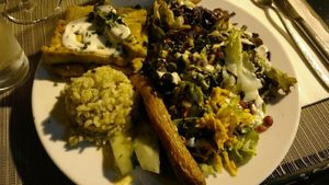 tofu, sorry for terrible light at Organic Caffe in Lisbon