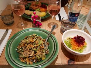 lentil curry with salad at Organic Caffe in Lisbon