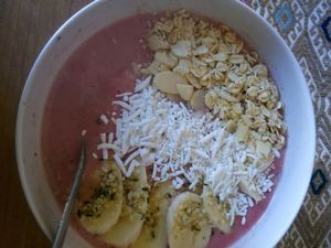 Breakfast bowl, fresh and delicious at Bek Semilla de Vida in San Cristobal De Las Casas