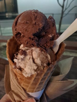 Rocky road and cookie dough. at Anti Social Icecream Co in Austin