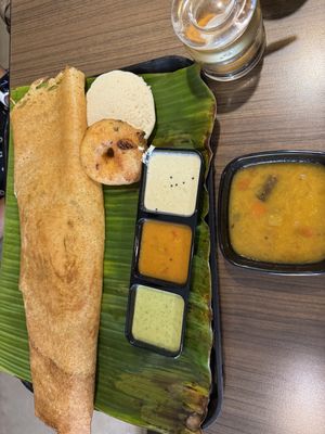 Vegan Masala Dosa, Medu Wada and Idli Combo  at Komala's Restaurant - Little India in Central Singapore