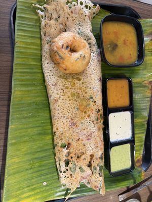 Vegan Rawa Masala and Medu Wada Combo   at Komala's Restaurant - Little India in Central Singapore