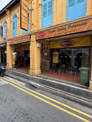 Outsidee  at Komala's Restaurant - Little India in Central Singapore