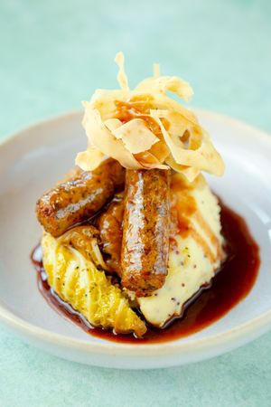 fennel sausage & mash at Mildreds - Dalston in East London