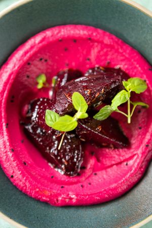 beetroot celeriac borani at Mildreds - Dalston in East London
