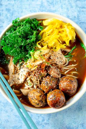 shiitake tempeh noodles at Mildreds - Dalston in East London