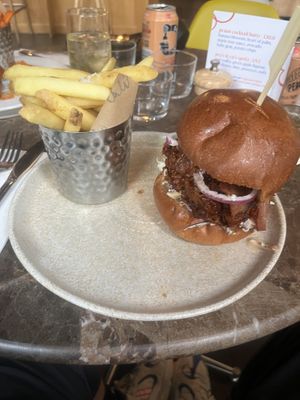 Pok burger with crispy facon as an extra   at Mildreds - Dalston in East London