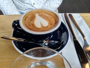 Flat white at Mildreds - Dalston in East London