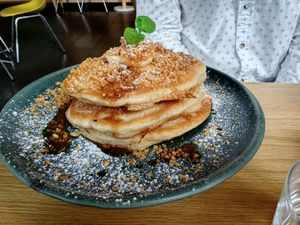 Banana buttermilk pancakes at Mildreds - Dalston in East London