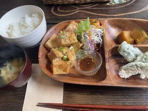 Teriyaki koya dofu plate  at Navo in Furano