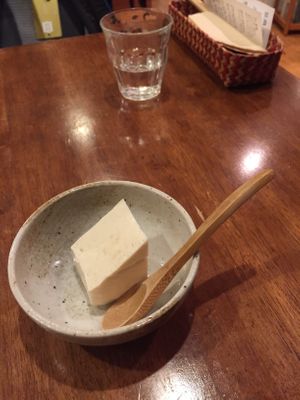 Firm tofu as a starter at Tofu Room Dy's in Tokyo