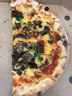 Vegan pizza with nearly no veg and too much sticky cheese.  at Platform Pizza Bar in Bray