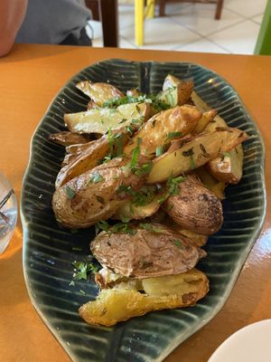 patatas bravas. very garlicky which i liked  at Boca Xica in Armacao De Pera