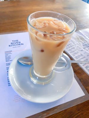 ice latte with oat milk at The River Kitchen in Wroxham