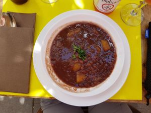 Azuki bean soup at Cafeteria Reina in Lugo