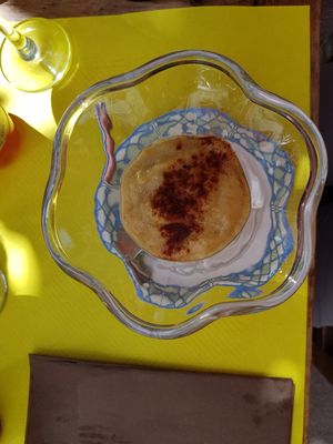 Banana ice-cream dessert at Cafeteria Reina in Lugo