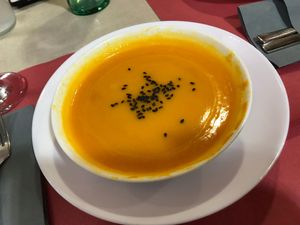 Crema de calabaza at Cafeteria Reina in Lugo