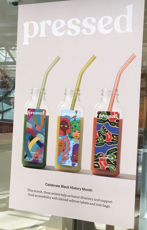 Sign in front at Pressed Juicery - Union Square in New York City