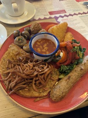 Vegan Breakfast (with added sausage)  at Como Lounge in Witney