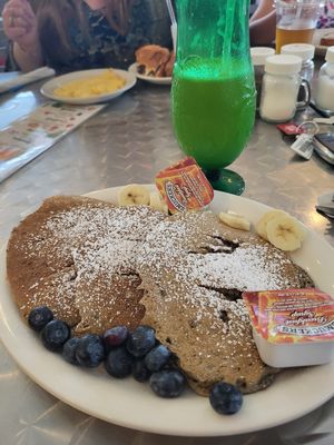 Vegan blueberry pancakes sans nuts at Stella's Cafe in Wildwood