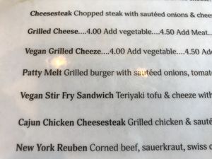 Vegan options at Stella's Cafe in Wildwood