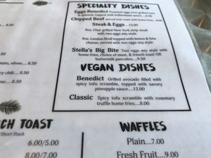 vegan tofu breakfast at Stella's Cafe in Wildwood