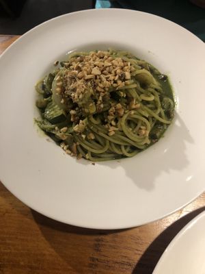 Basil and nuts pasta  at Mani Mani in Taipei