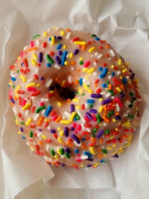 Vanilla Sprinkles- Raised Donut at Vegan Donut Gelato in Oakland