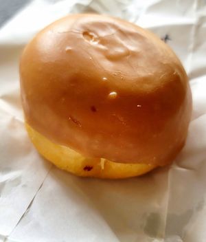 Maple glaze, filled with Bavarian cream at Vegan Donut Gelato in Oakland