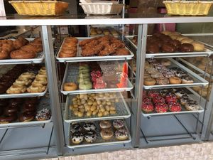 So many selection of both raised and cake doughnuts at Vegan Donut Gelato in Oakland