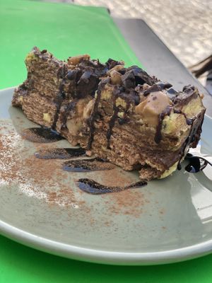 Incredible chocolate dessert  at Veggie Momi in Albufeira