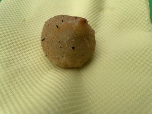 Complimentary bite for the bump! Made with soya meat and veg  at Veggie Momi in Albufeira