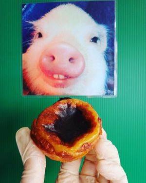 Vegan Pastel de nata at Veggie Momi in Albufeira