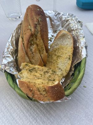 Garlic bread was lovely  at Veggie Momi in Albufeira