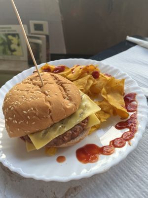 Beyond burger made simple for youngest   at Veggie Momi in Albufeira