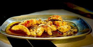 Drunk Shrimps in an alcohol sauce €9.90  at Veggie Momi in Albufeira