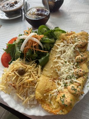 Vegan Cheese Omelet  at Veggie Momi in Albufeira