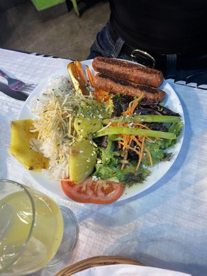 Portugeuese sausage   at Veggie Momi in Albufeira