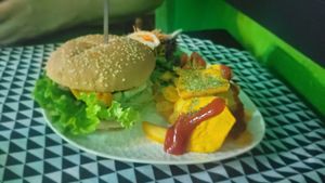 Momi burger at Veggie Momi in Albufeira