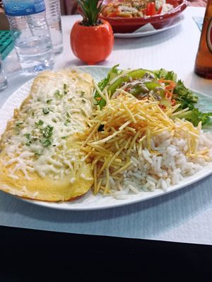 Chickpea omelette at Veggie Momi in Albufeira