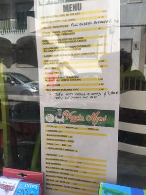 the menu, changing a bit daily though in what’s actually available I believe  at Veggie Momi in Albufeira